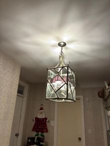 Large Antique Silver bamboo ceiling light