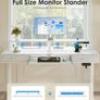 Height Adjustable Desk, 120cm Electric Standing Desk with Drawers, Sit stand up Table with Keyboard Tray, Office Table with Sockets and LED Light, Monitor Stand, White Image 7