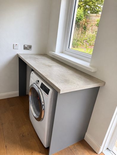 Utility room cabinets and worktops
