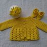 Handmade baby cardigan and dress sets 0-3 months Image 2