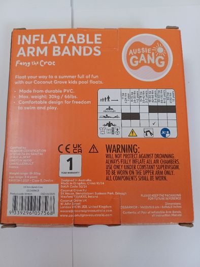 New Inflatable Bodyboard and Armbands Age 3-6