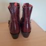 M&S 100% Genuine Leather Burgundy Boots Size 38.5 Image 6