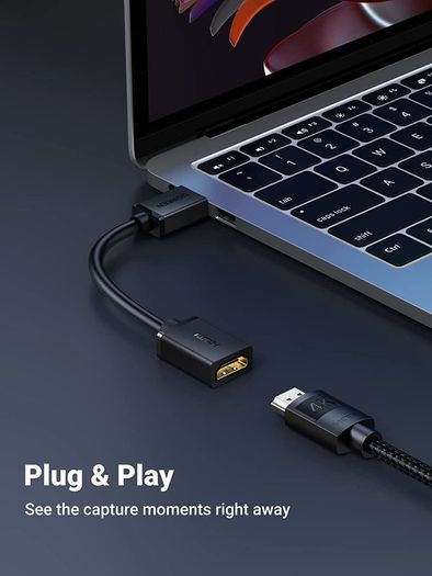 Ugreen Mini HDMI (Male) to HDMI (Female) 3D/UHD 4K@60Hz Bi-Directional Cable Adapter (Gold-Plated) (Brand New/Warranty)