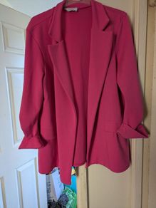 Quiz Pink Ruched Sleeve Blazer Size 16