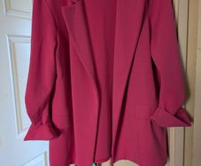 Quiz Pink Ruched Sleeve Blazer Size 16