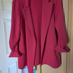 Quiz Pink Ruched Sleeve Blazer Size 16