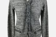 Ladies Black White Mix Jacket Style Coatigan Uk 12 Includes Post