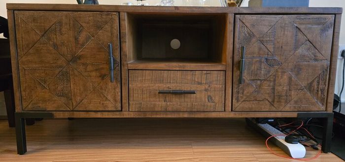 Rustic Wood TV Unit / Cabinet (L130.5cm x H61 x D50.5cm)