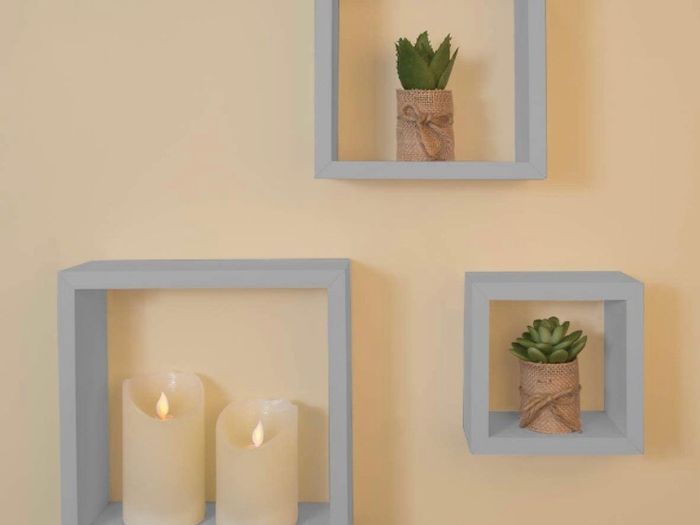 Floating Shelves/Cube Or Tray Shaped Design Set of 3 Large, Medium, Small
