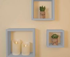 Floating Shelves/Cube Or Tray Shaped Design Set of 3 Large, Medium, Small