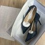 Jimmy Choo navy glitter heels Image 2