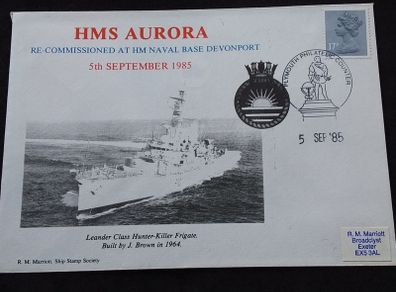Great Britain Stamps : HMS Aurora - Re-Commissioned , 1985  Commemorative Cover