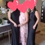 Long Black satin dress, Size L Image 5