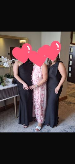 Long Black satin dress, Size L