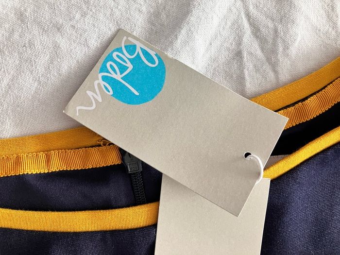 Boden Sabrina Ponte Shift Dress - Navy & Yellow - Size 16R