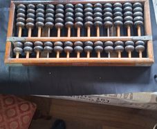 Antique Wooden Abacus, a 13-column Chinese Suanpan used as a traditional Calculating Tool, Postage Available