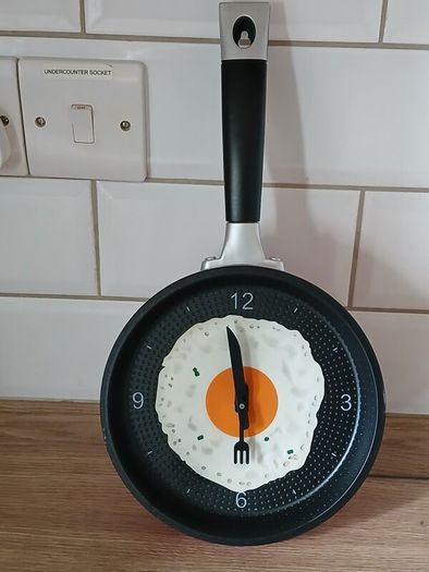 Fried Egg Frying Pan Clock