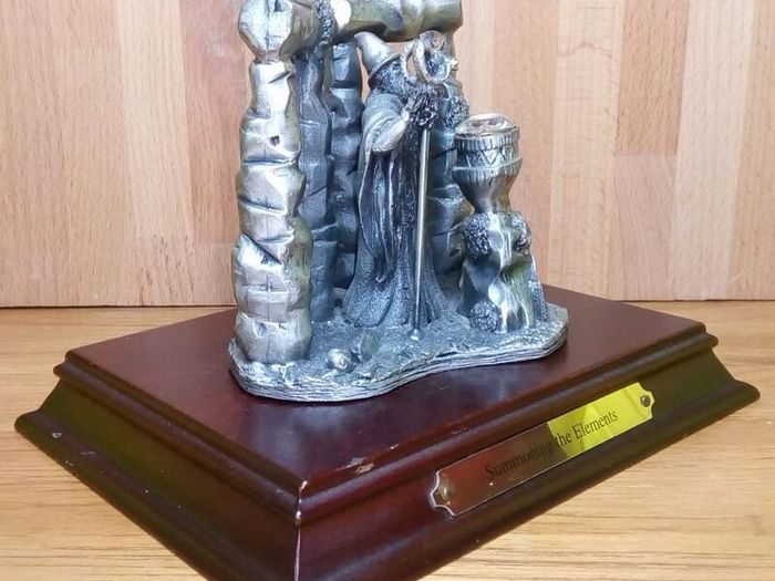 Metal Figure with Crystals - SUMMONING THE ELEMENTS - With Plinth -  No Box