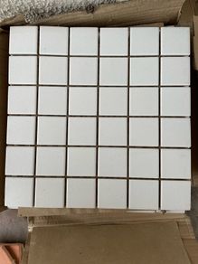 White mosaic tiles