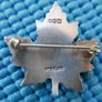 Antique  Large Sterling Silver Enamel Maple Leaf Brooch Image 4