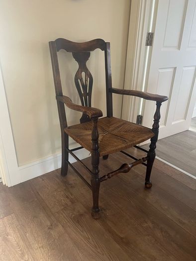 Antique Irish Provincial Elm Arm Chair