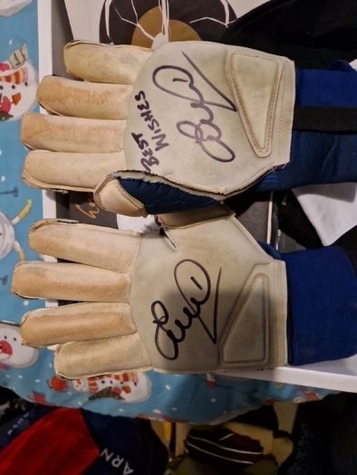 Scott Carson -liverpool,  man city,signed worn gloves
