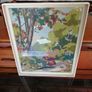 Vintage Framed Handmade Needlepoint Tapestry Woodland Scene Image 2