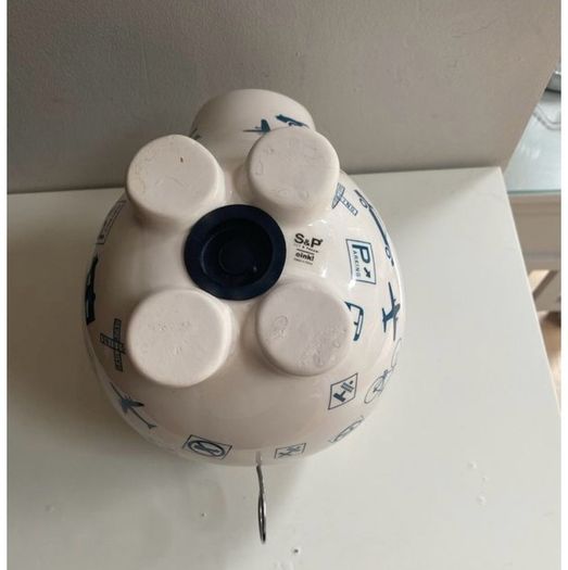 Extra Large ceramic piggy Bank featuring transportation and road signs