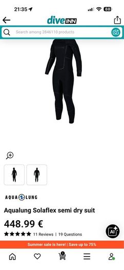 Mens Aqualung Solaflex semi dry suit