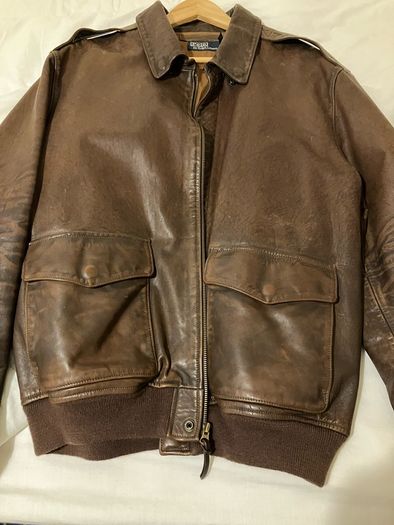 Ralph Lauren G1 Cowhide Flight Bomber Leather Jacket
