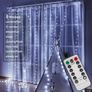 Curtain Lights 8 Modes Remote Control, 300 LEDs Window Fairy String Lights USB Operated, 3mx3m Waterproof Hanging Lights with Hooks, Durable Copper Xmas Lights MULTIPLE COLOURS AVAILABLE (FREE POSTAGE) Image 5