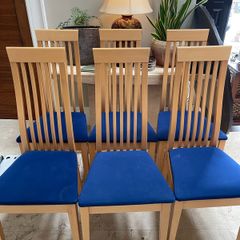 6 x Beautiful Sturdy Padded Kitchen Dining Chairs - Can Deliver