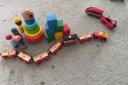 Brio trains, blocks, wooden figures