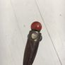 Twisted Spiral Wood Wand with Powerful Quartz Crystal Point & Agate Crystal Ball Image 4