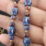 Vintage Venetian Style MultiColor Chevron Glass Beads Necklace Image 3