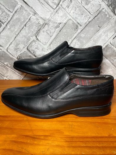 NWOB Clarks Gadwell Stride Mens Black Leather Slip-On Loafers UK10