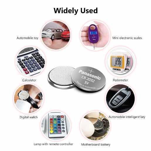 Panasonic CR2032 3V Lithium Coin Battery 5 Pack Car Key CMOS Battery