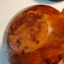 A pair of Burr Walnut tea light holders and burr lidded container Image 10