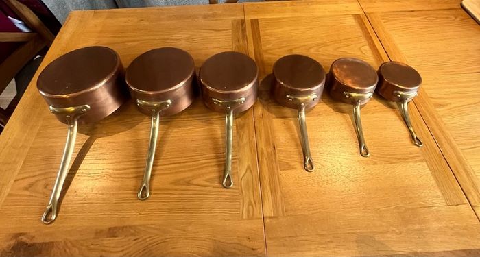 Vintage French Set of Copper Pots