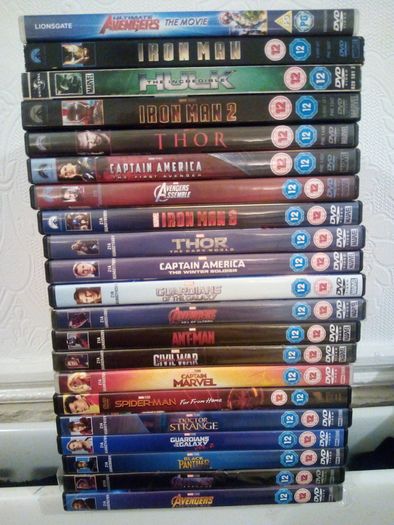 Large Dvd Bundle Lot Marvel Universe Movies Hulk Iron Man Thor Captain America Black Panther Spiderman Avengers Etc
