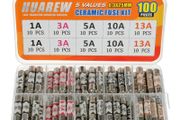 5 Values 100 Pcs 6.3x25 mm BS1362 1 3 5 10 13 A amp 240 V volt 0.248x0.984 Inch Ceramic Tube Fuses Assortment Kit