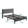 King Size Bed Frame With Storage Headboard, Upholstered Platform Bed Frame/Mattress Foundation/Metal Slat Support/No Box Spring Needed/Dark Grey Image 3