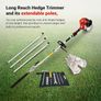 BU-KO 52cc Long Reach Petrol Hedge Trimmer and 3x 75cm Extension Pole w/Toolbag for Convenient Storage, Precision Trimming for Tall Hedges & Bushes, Easy to Use, High Performance, Durable Steel Blade Image 3