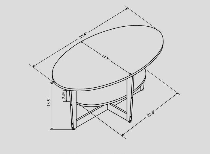 Oval coffee table