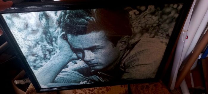 Vintage framed 1980s Jigsaws of two Legends James Dean and Elvis Presley  in very good condition made and framed great!