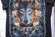 Vintage Wild Wolf Harley Motorcycles T Shirt  Glow In The Dark M