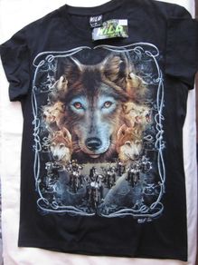 Vintage Wild Wolf Harley Motorcycles T Shirt  Glow In The Dark M