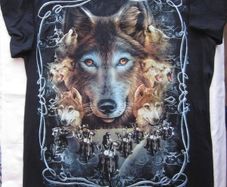 Vintage Wild Wolf Harley Motorcycles T Shirt  Glow In The Dark M