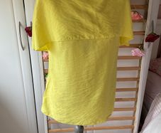 Statement bright yellow top size 10 cape effect short sleeve top