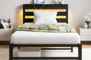 3ft Single Bed Frame with Charging Station and LED Lights